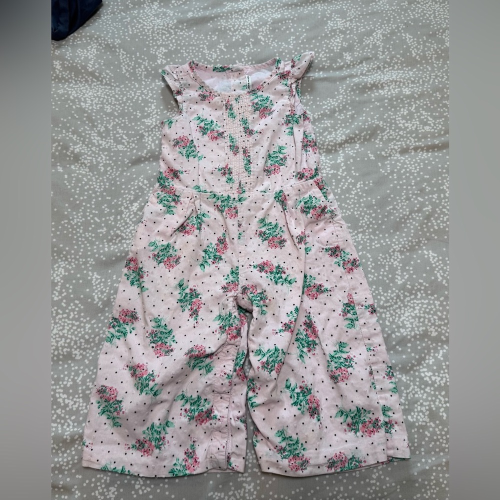 Janie and Jack. Pink Floral Jumpsuit. Size 18-24 mo